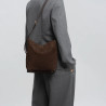 Lancaster - Sac seau épaule Suède marron